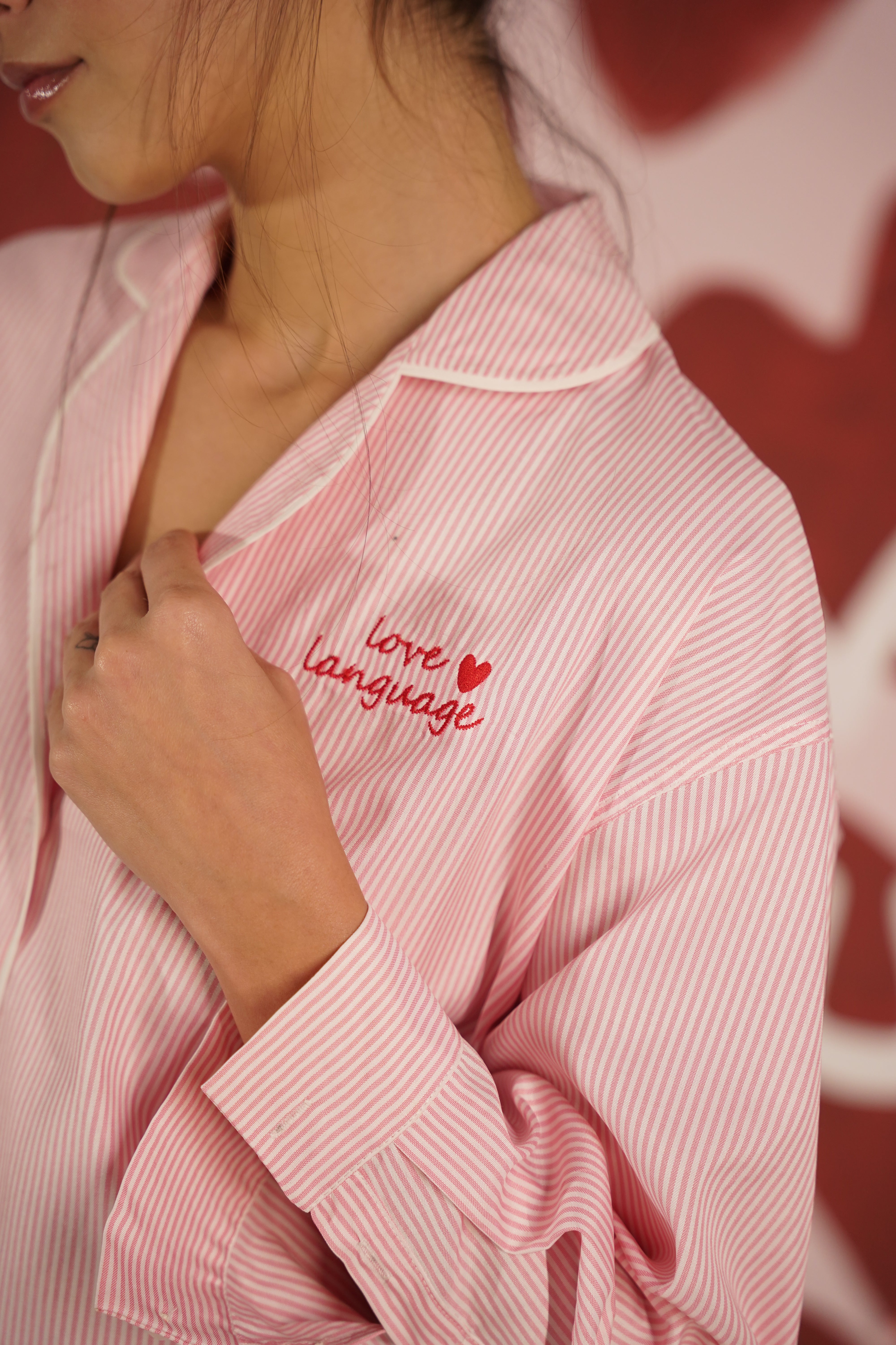 LOVE LANGUAGE Pink Shirt Dress