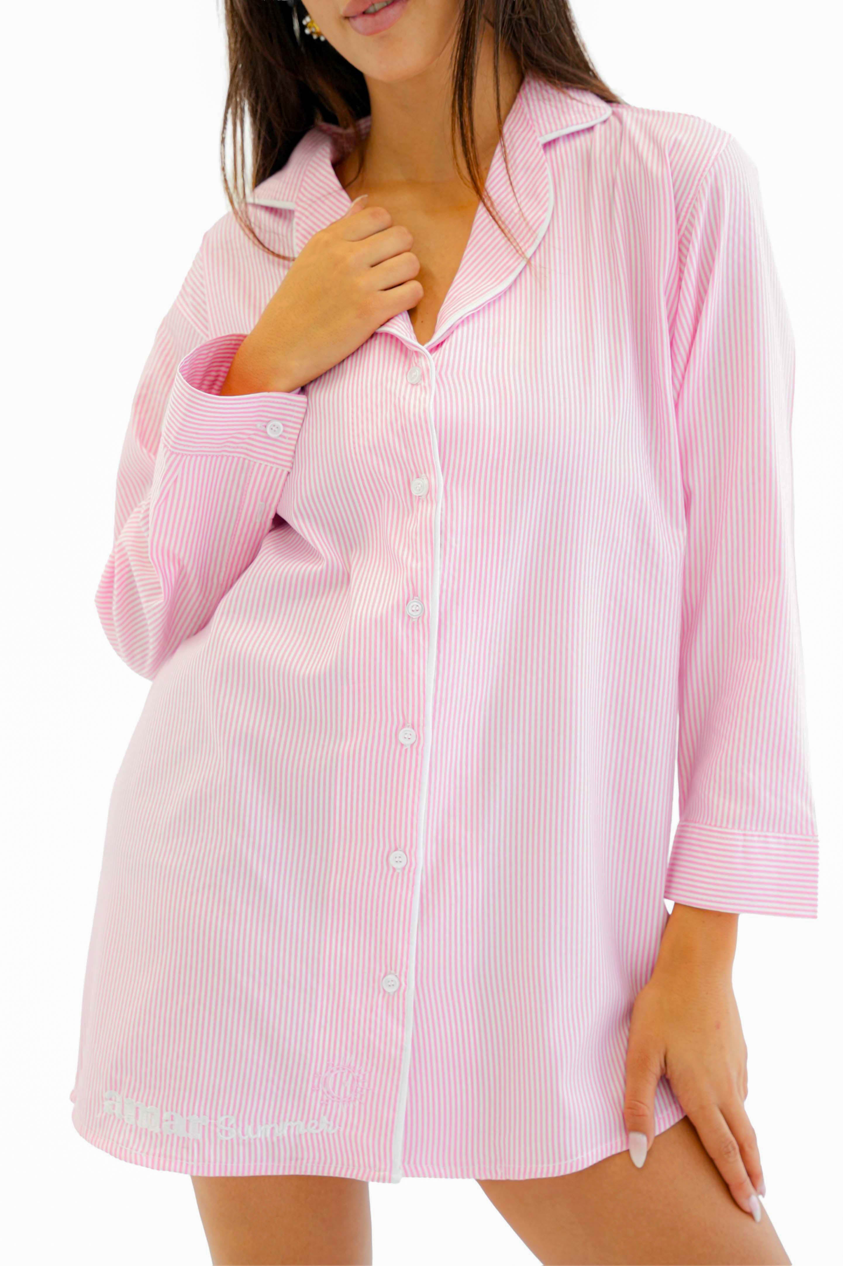 Strawberry Milk Shirt Dress - amar Summer 25'