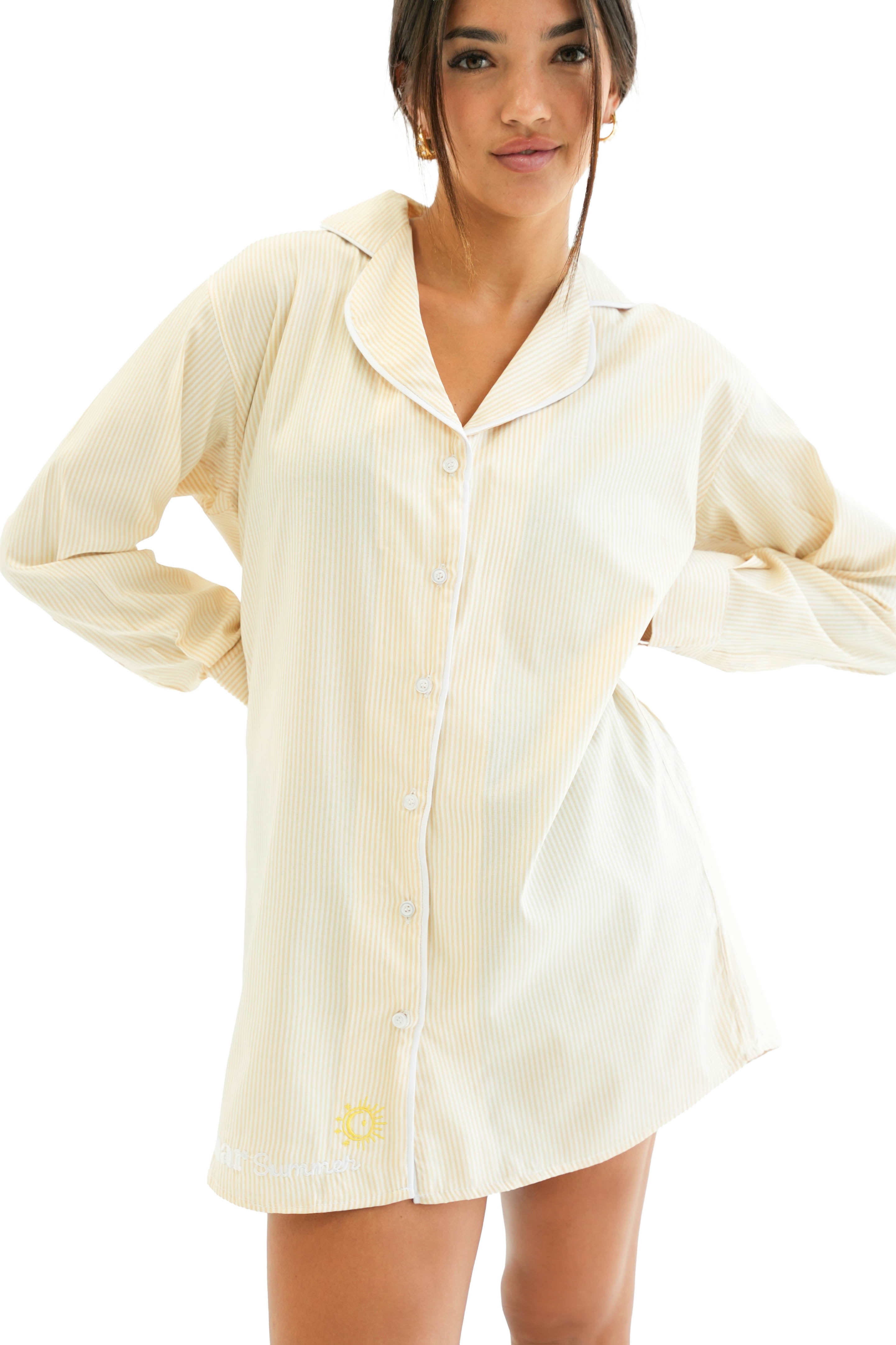 Butter Yellow Shirt Dress - amar Summer 25'