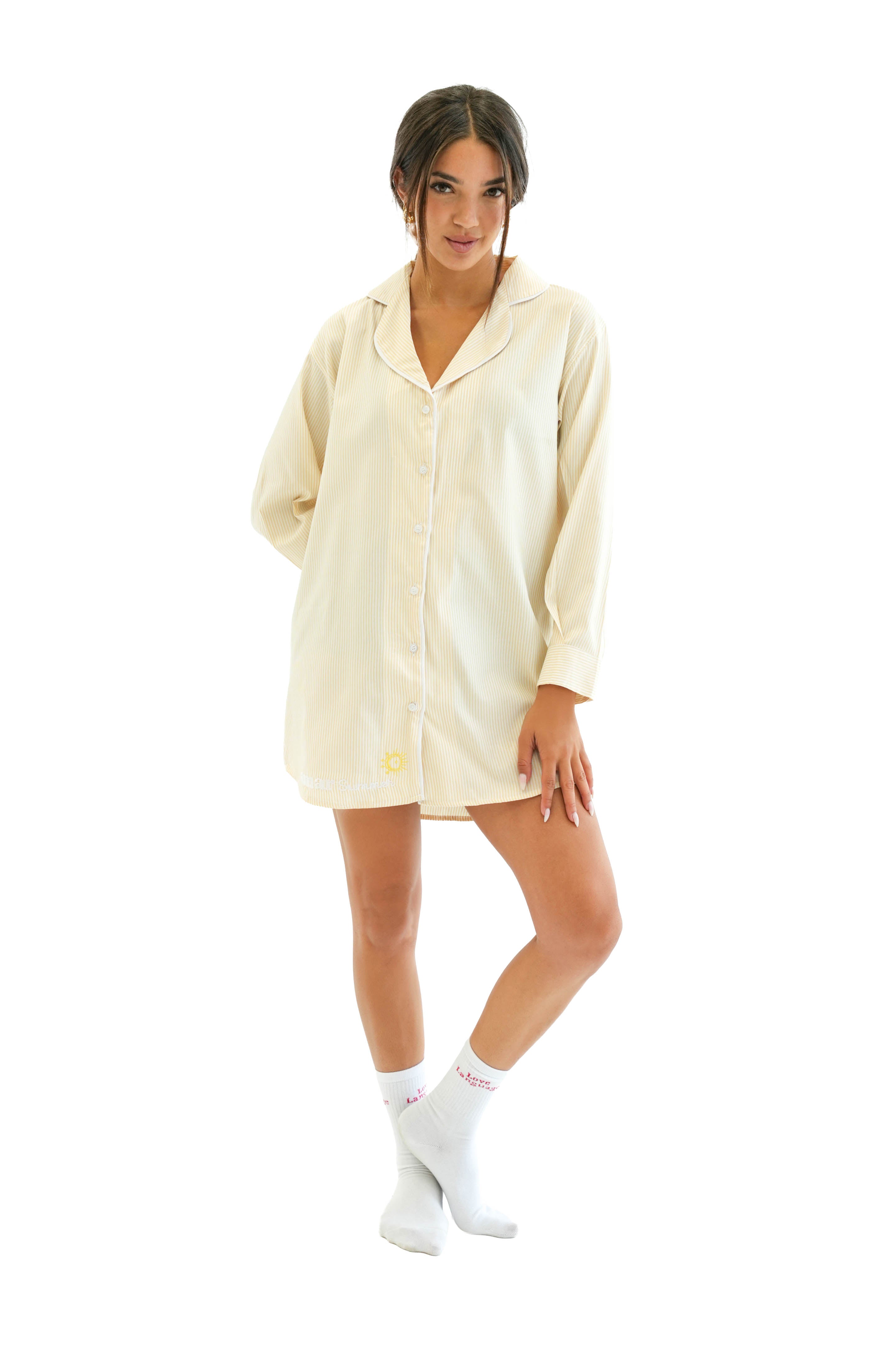 Butter Yellow Shirt Dress - amar Summer 25'